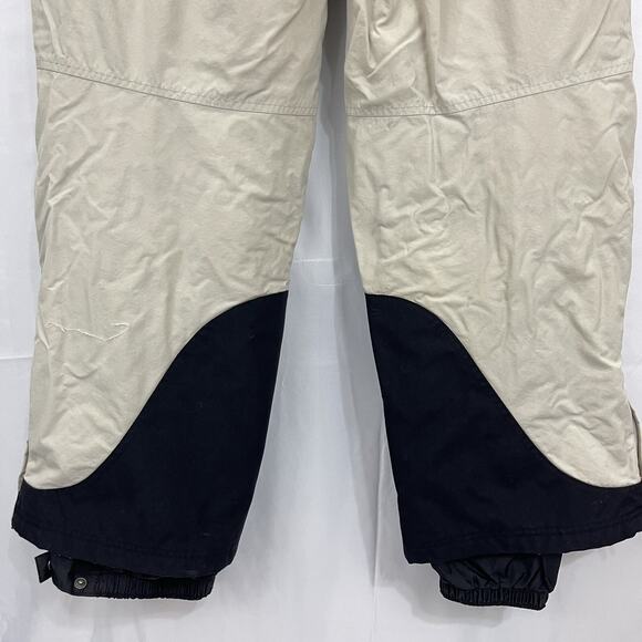 LL Bean Men's Insulated Ski Snow Pants Beige / Black Nylon Sz Medium 30 Inseam - Picture 8 of 15